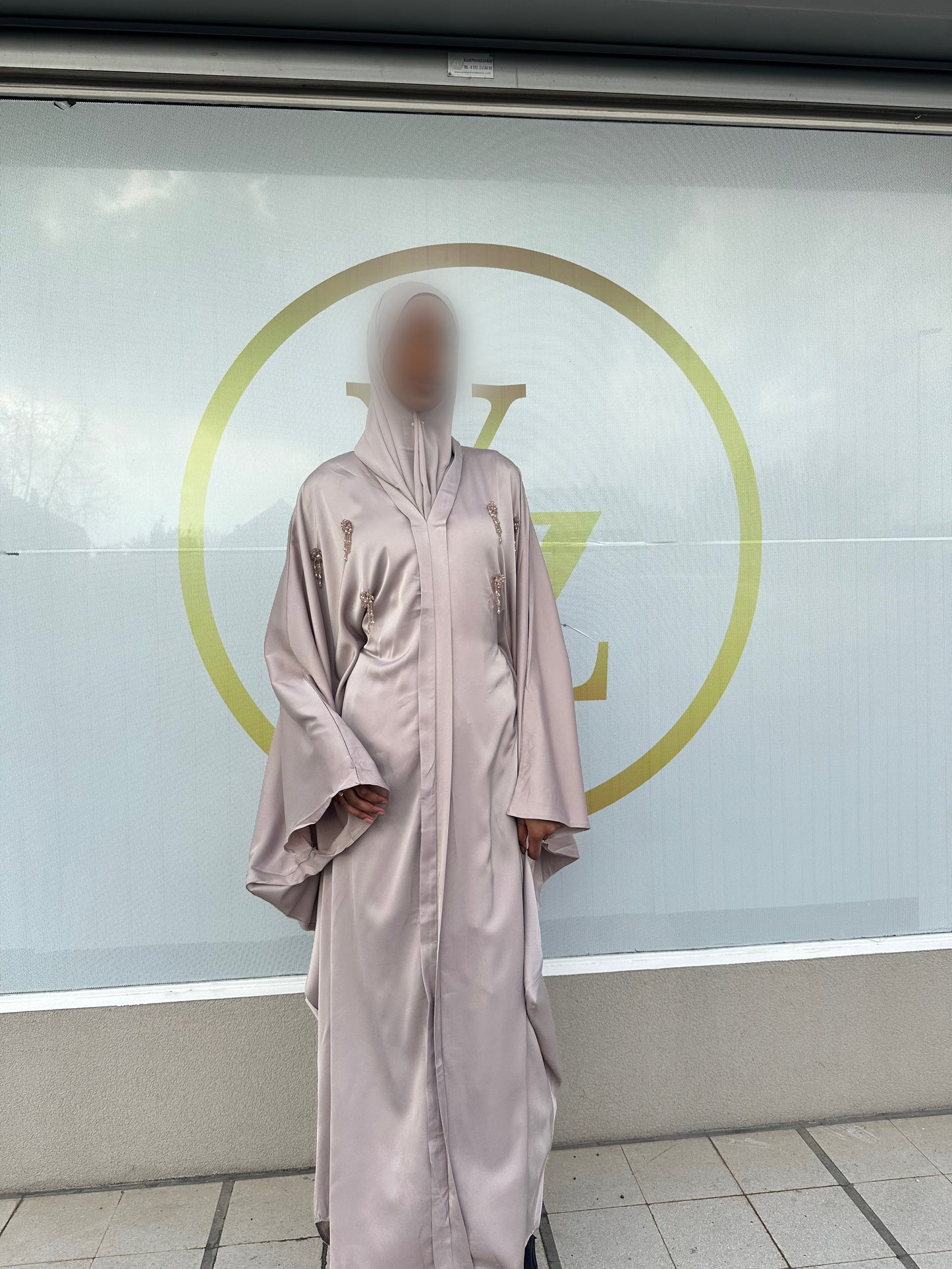 Abaya silya taupe